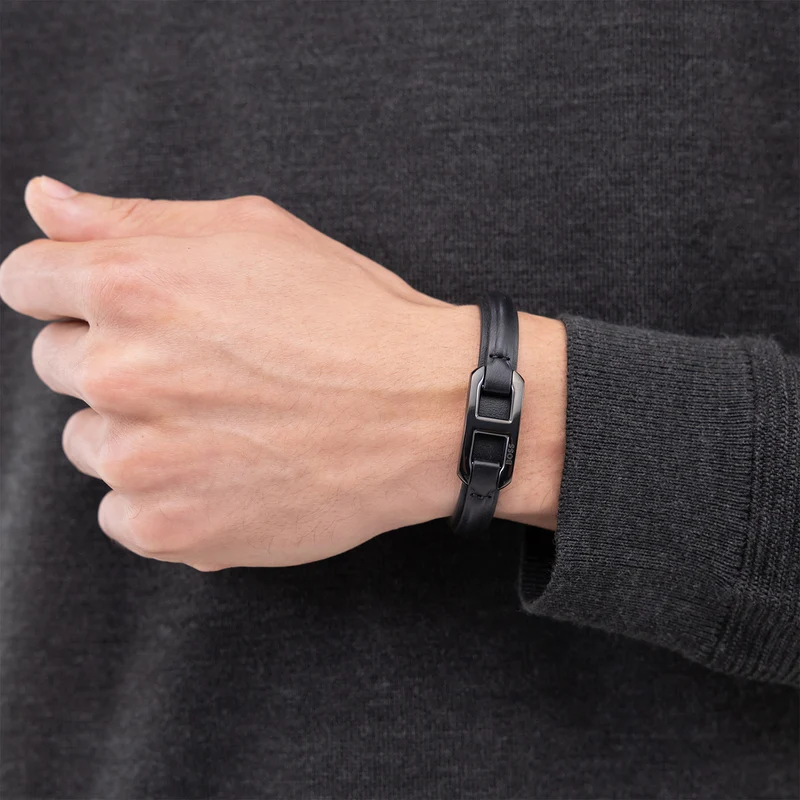 Hugo Boss BOSS Black Leather Bracelet HBJ1580784M