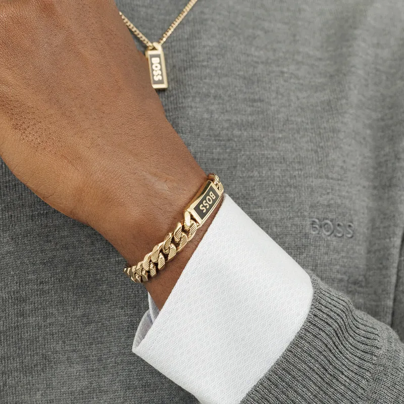 Hugo Boss Kassy Emblem Goldfarbenes Armband HBJ1580680M