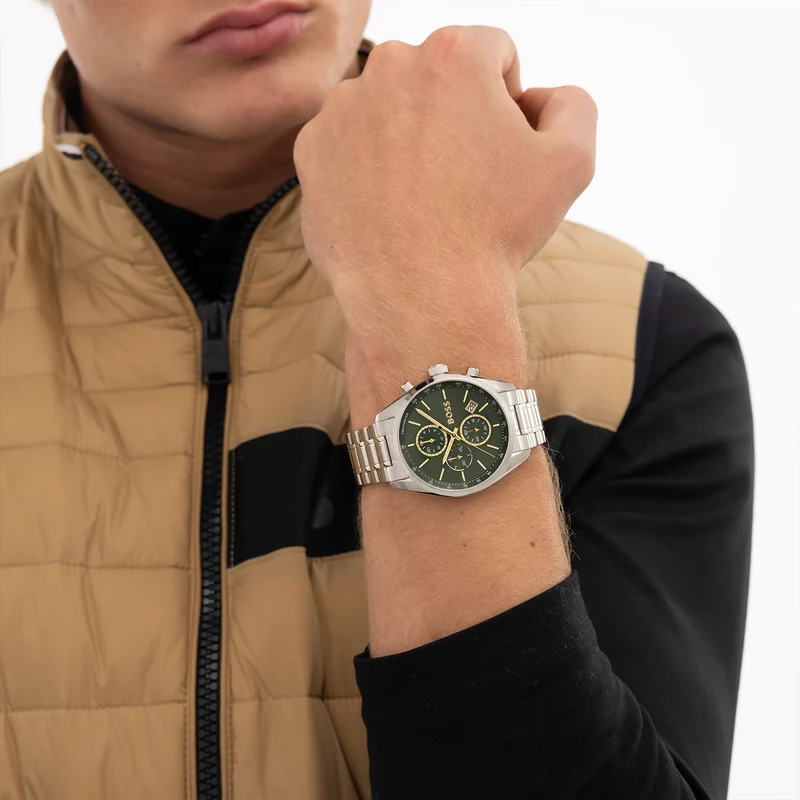Hugo Boss Grand Prix 40 Silberne Herrenuhr HB1514265