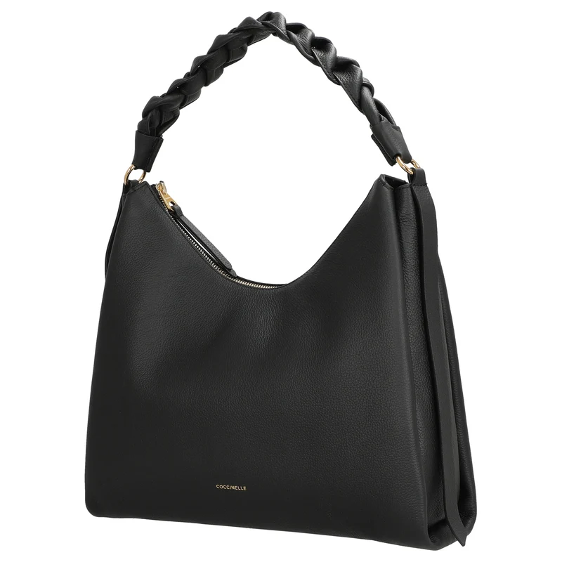 Coccinelle Boheme Grana Double - Schultertasche M 34 cm (noir/cognac)