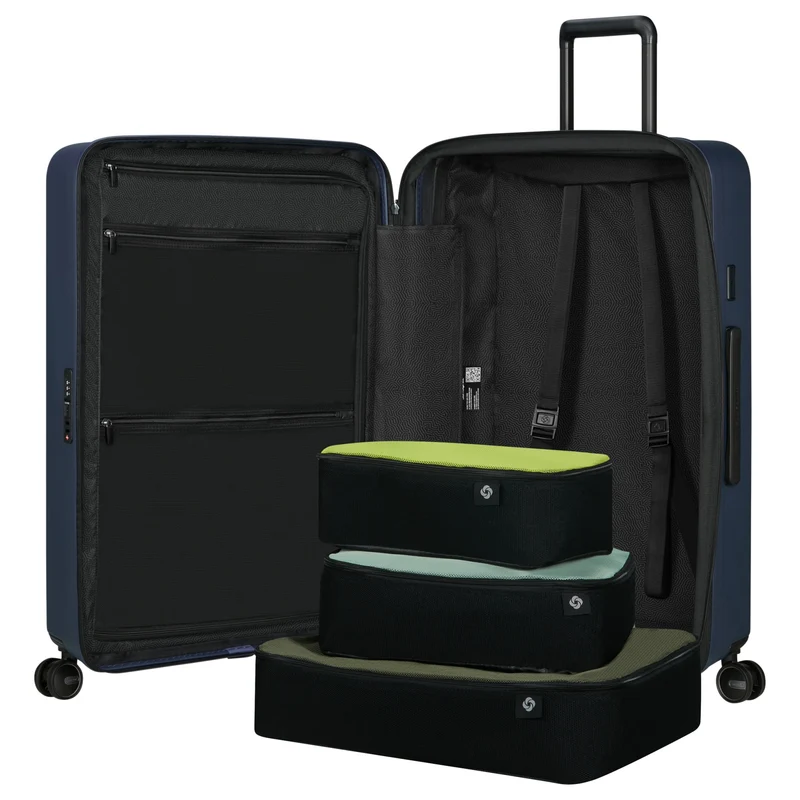 Samsonite Selection Restackd - 4-Rollen-Trolley 75 cm L erw. mit 3tlg. Packsack-Set (midnight)