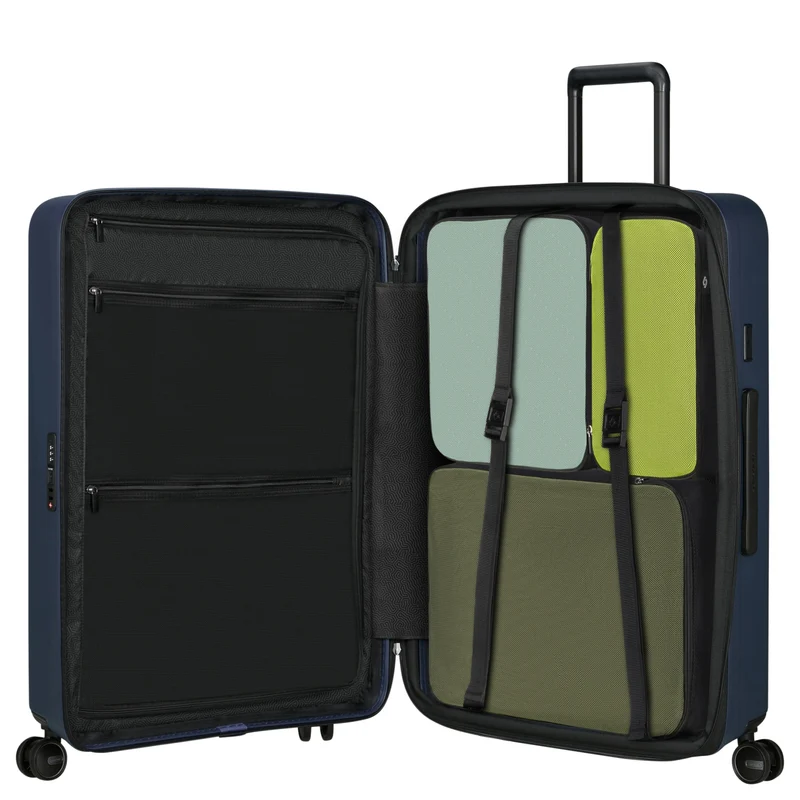 Samsonite Selection Restackd - 4-Rollen-Trolley 75 cm L erw. mit 3tlg. Packsack-Set (midnight)