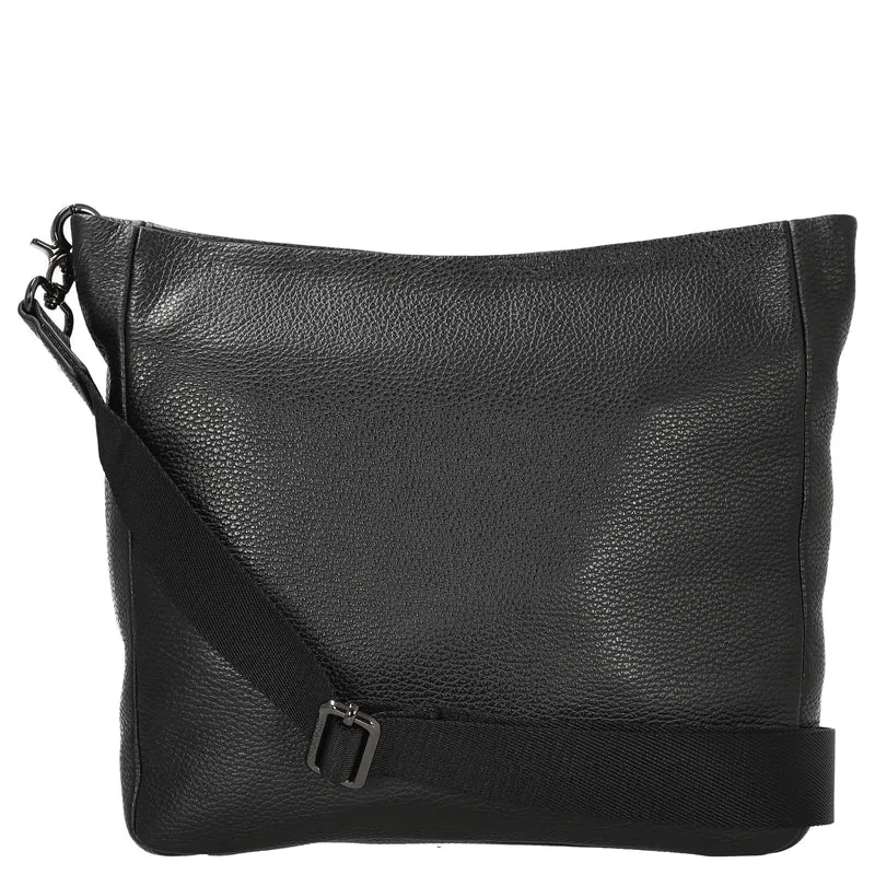 Mandarina Duck Mellow Leather - Umhängetasche L 35 cm (nero)