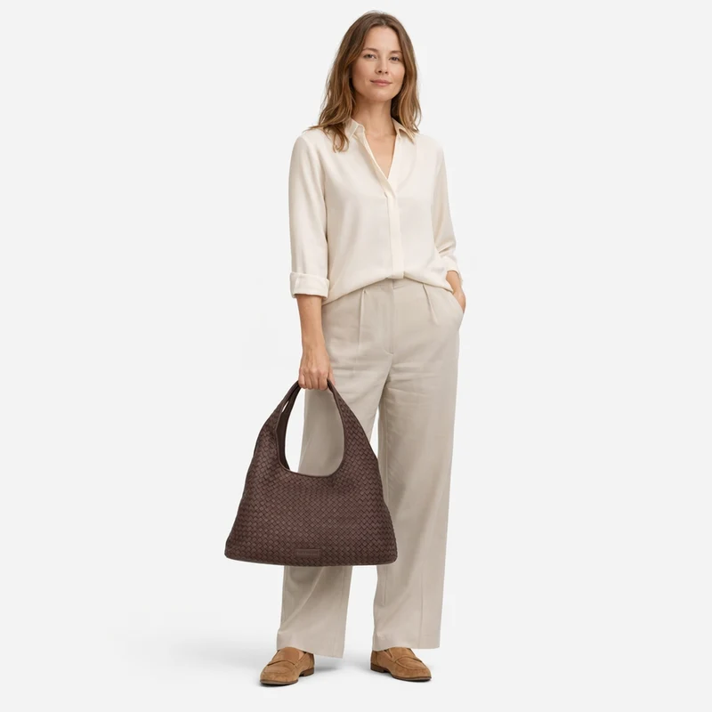 Les Visionnaires Paz Weave Silky - Shopper 45 cm (aubergine)
