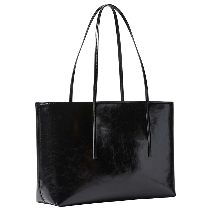Calvin Klein Foil Logo Glossy Tote - Shopper 49 cm (black)