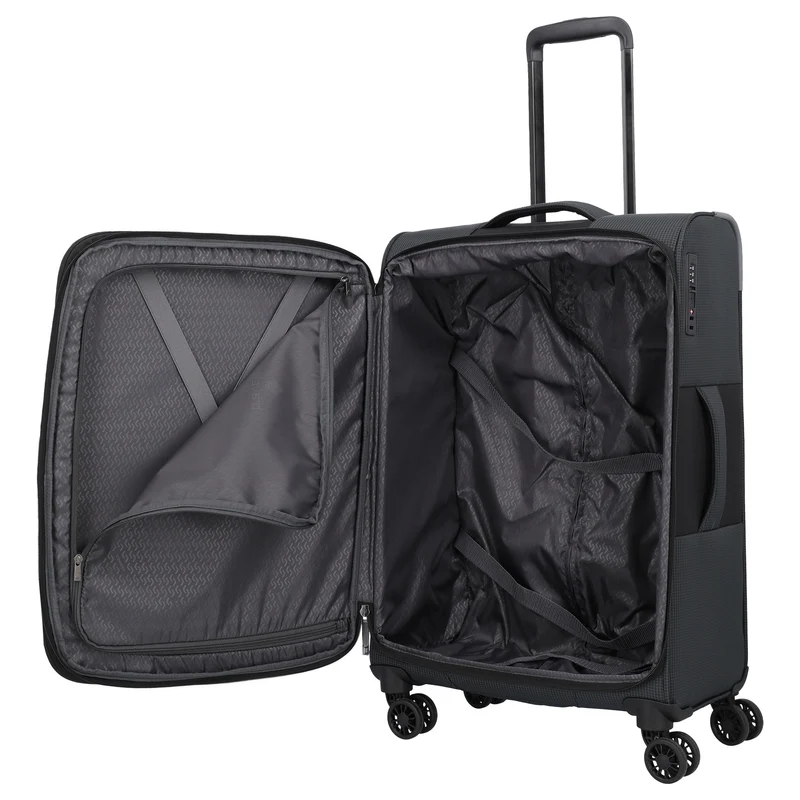 Travelite Corsiica - 4-Rollen-Trolley M 67 cm erw. (black)