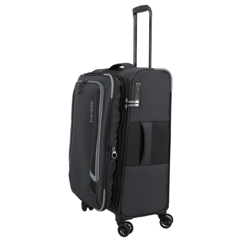 Travelite Corsiica - 4-Rollen-Trolley M 67 cm erw. (black)