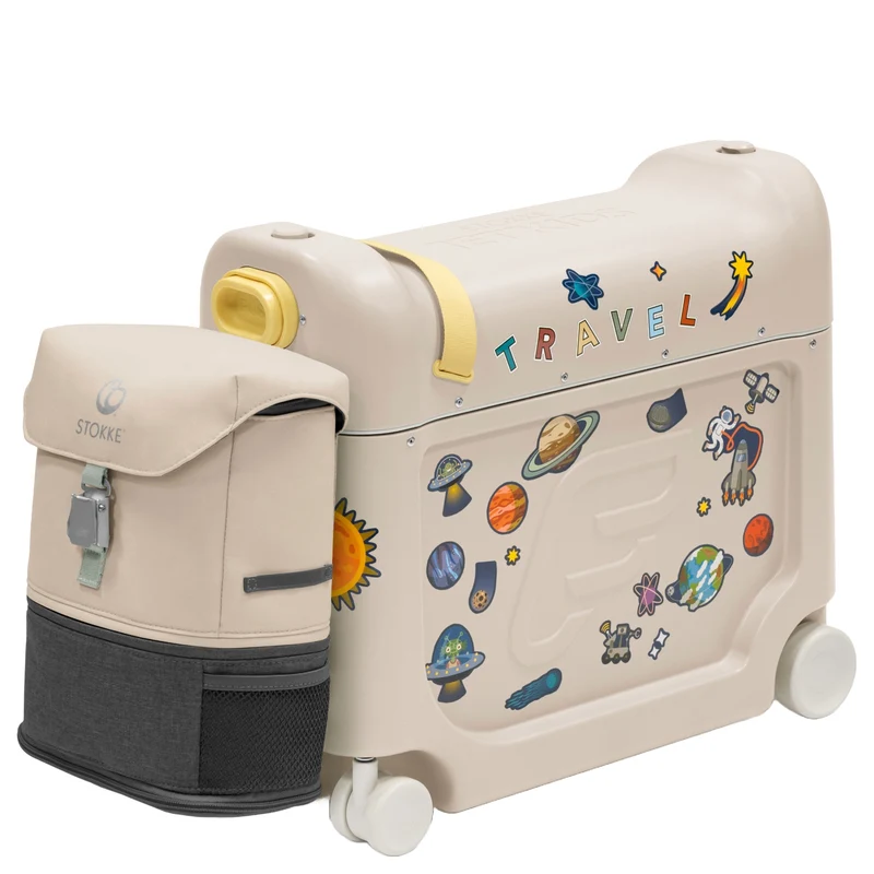 Stokke® JetKids™ Reiseset BedBox 46 cm Set 2 tlg. - 4-Rollen-Kabinentrolley (moonglow white)