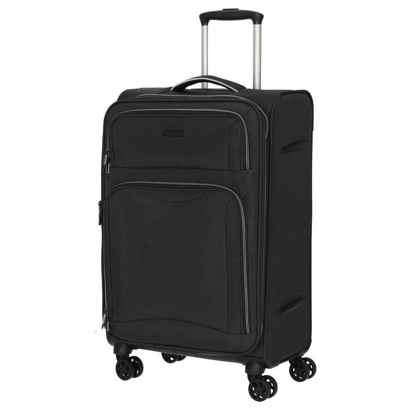 D&N Travel Line 9204 - 4-Rollen-Trolley M 66 cm erw. (schwarz)