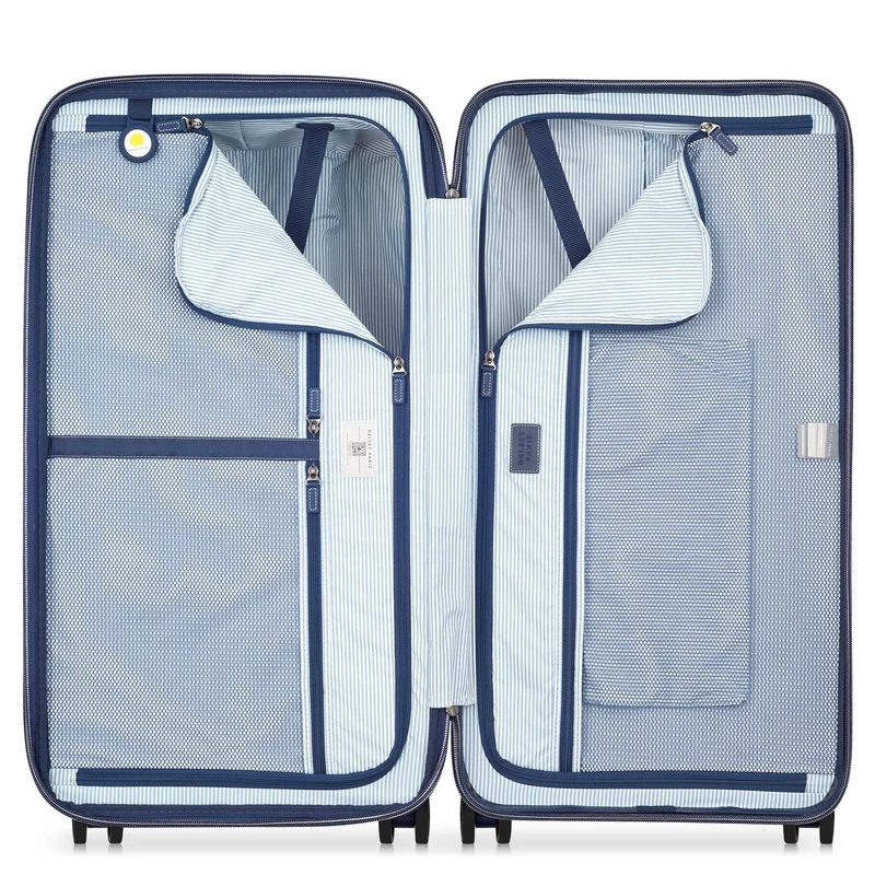 Delsey Paris Cadence Trunk - 4-Rollen-Trolley 80 cm erw. (elfenbein/blau)