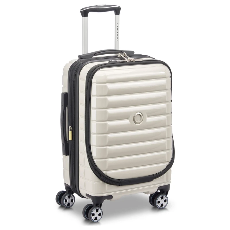 Delsey Paris Shadow 5.0 - 4-Rollen-Kabinentrolley mit Vortasche S 55 cm erw. USB (elfenbein)
