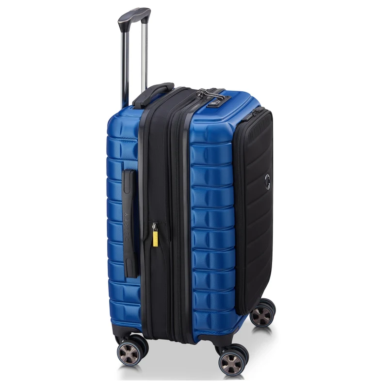 Delsey Paris Shadow 5.0 - 4-Rollen-Kabinentrolley mit Vortasche S 55 cm erw. USB (blau)