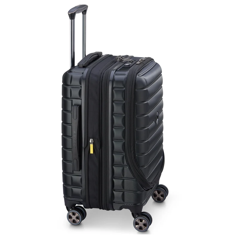Delsey Paris Shadow 5.0 - 4-Rollen-Kabinentrolley mit Vortasche S 55 cm erw. USB (schwarz)