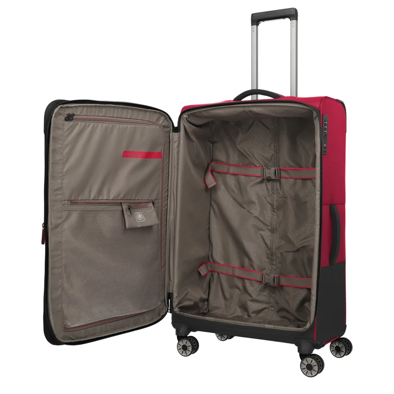 Travelite Crosslite - 4-Rollen-Trolley L 77 cm erw. (red)
