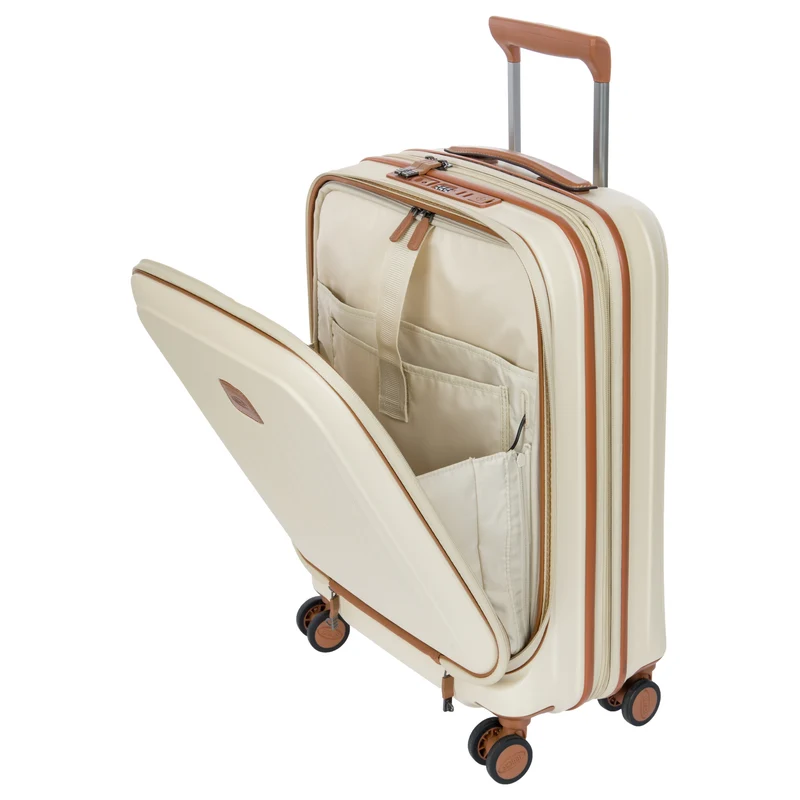 Brics Taormina - 4-Rollen-Kabinentrolley mit Vortasche 55 cm erw. USB (cream)