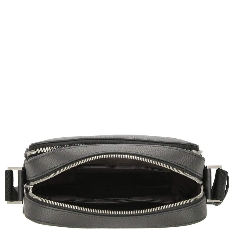 BOSS Crosstown - Umhängetasche Leder 26 cm (schwarz)