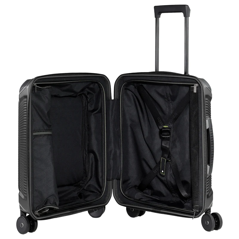 Travelite Millennium - 4-Rollen-Kabinentrolley mit Vortasche S 55 cm (black)