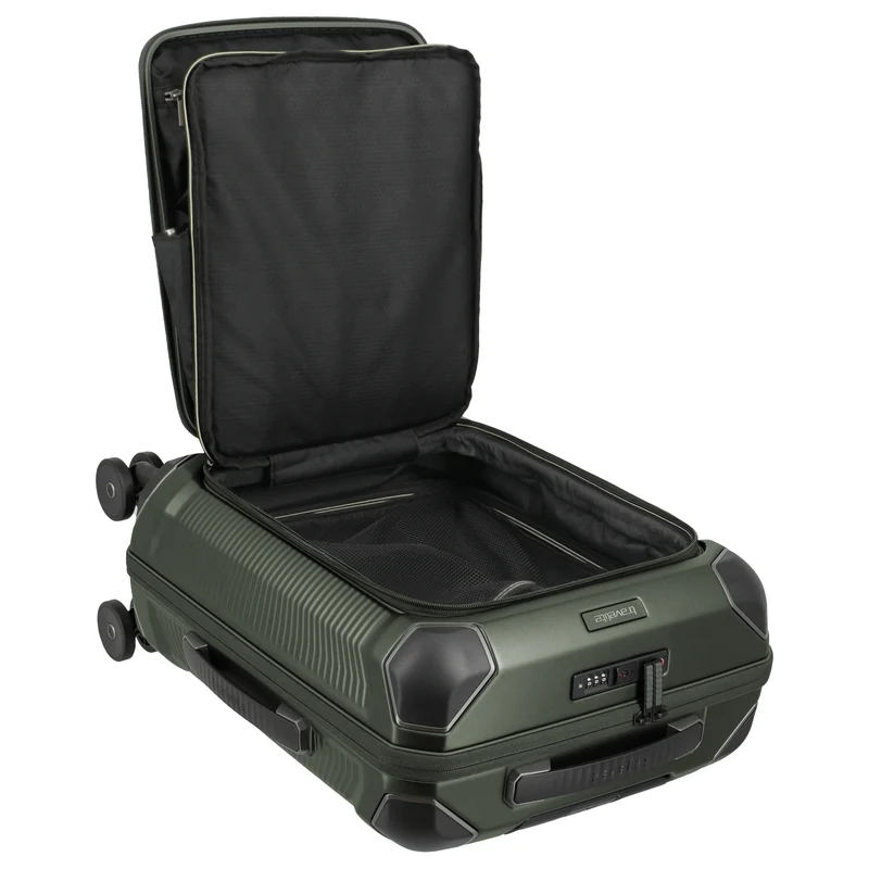 Travelite Millennium - 4-Rollen-Kabinentrolley mit Vortasche S 55 cm (pine green)