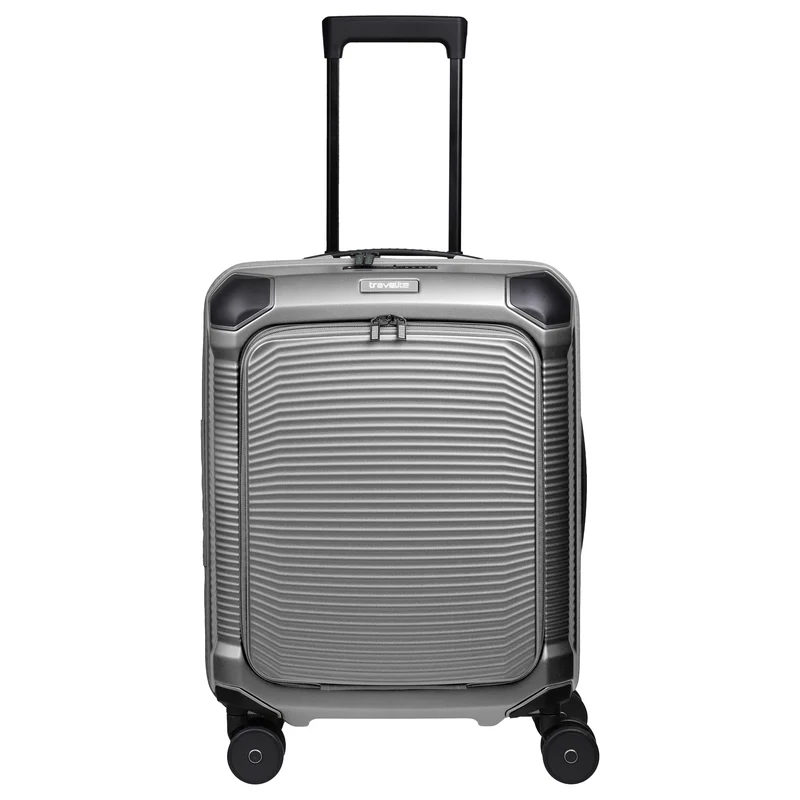 Travelite Millennium - 4-Rollen-Kabinentrolley mit Vortasche S 55 cm (silver)