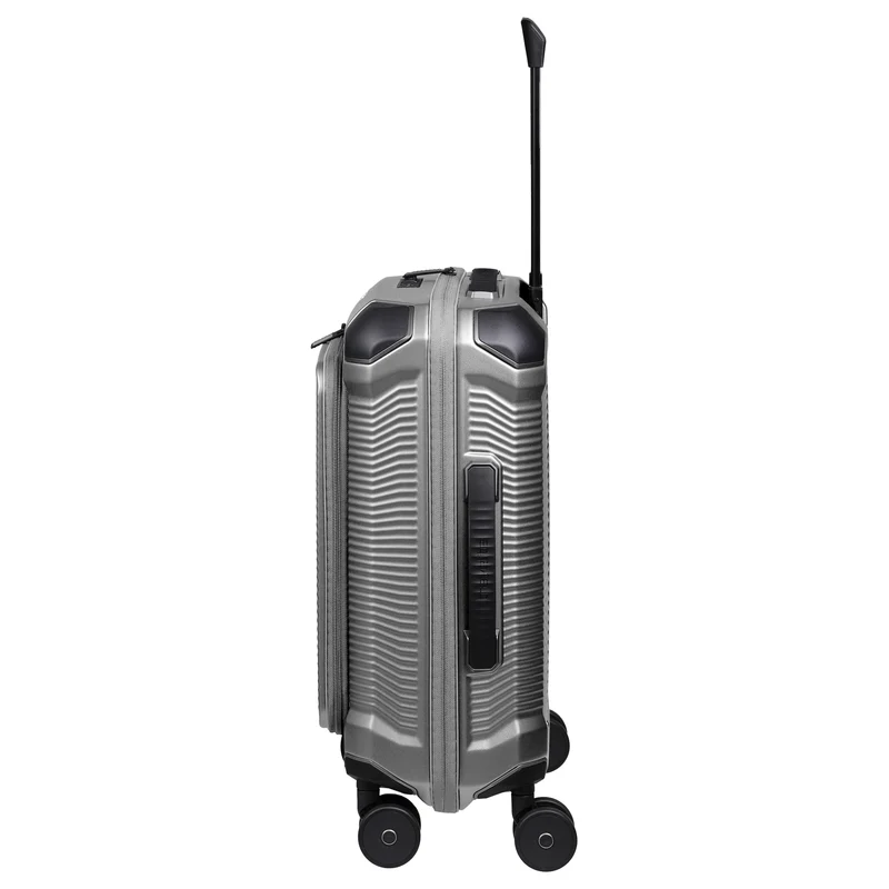 Travelite Millennium - 4-Rollen-Kabinentrolley mit Vortasche S 55 cm (silver)