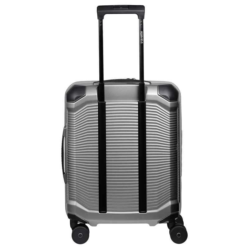 Travelite Millennium - 4-Rollen-Kabinentrolley mit Vortasche S 55 cm (silver)