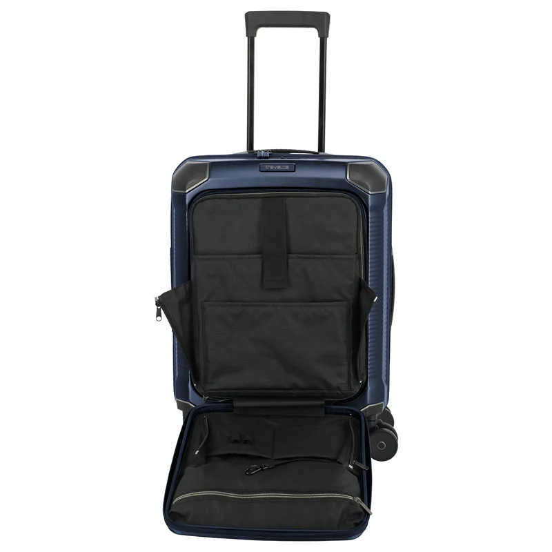 Travelite Millennium - 4-Rollen-Kabinentrolley mit Vortasche S 55 cm (navy)
