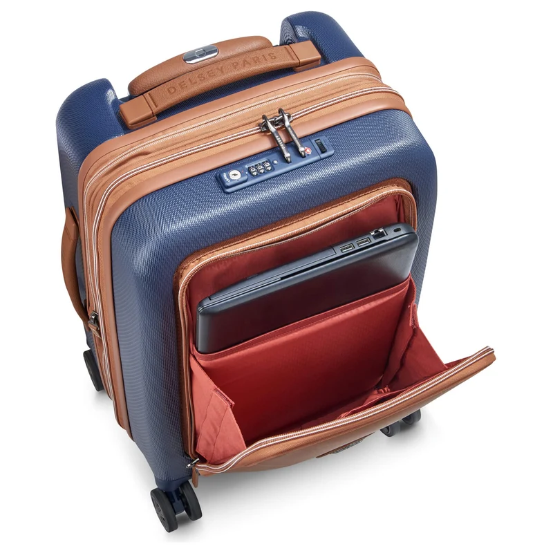 Delsey Paris Chatelet Air 2.0 - 4-Rollen-Kabinentrolley 55 cm erw. 14" USB (marineblau)