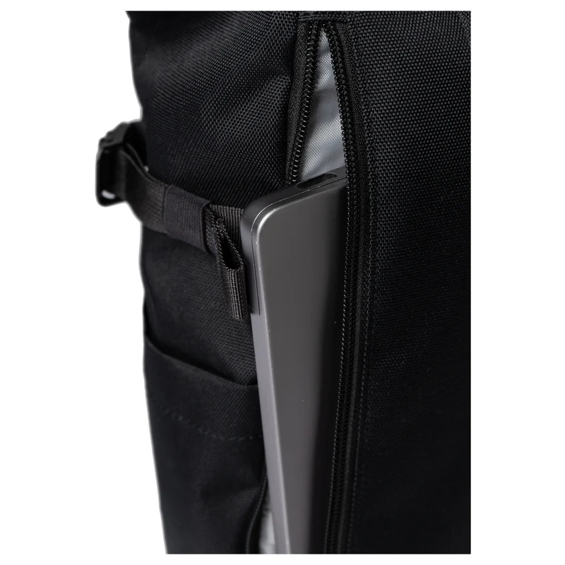 Sandqvist Icon Rolltop - Rucksack M 14" 60 cm (black/ black with black leather)