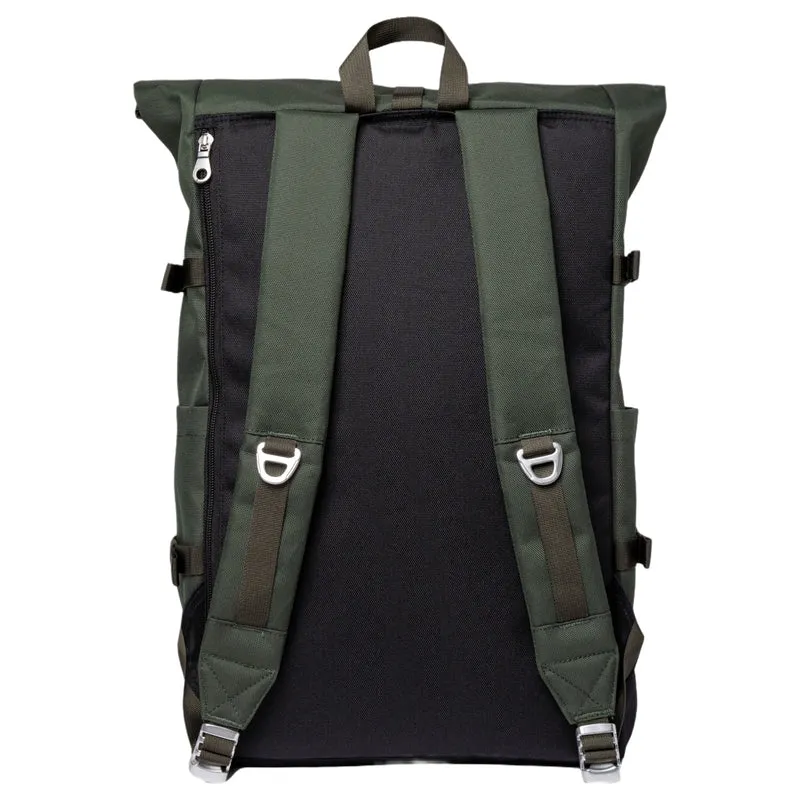 Sandqvist Icon Rolltop - Rucksack L 16" 65 cm erw. (dawn Green with dark brown leather)