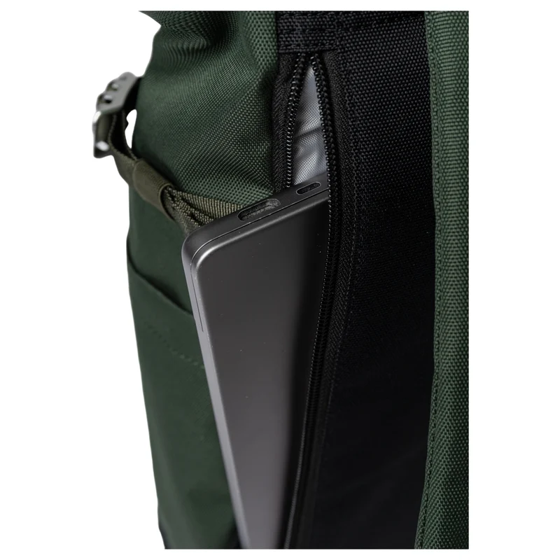 Sandqvist Icon Rolltop - Rucksack M 14" 60 cm (dawn green with dark brown leather)
