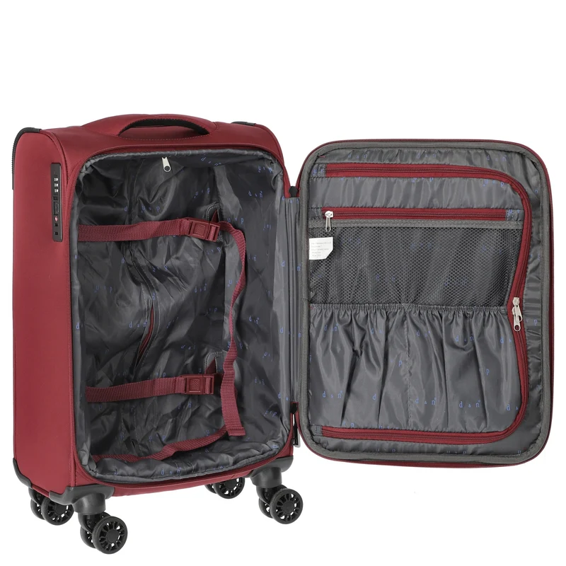 D&N Travel Line 9504 - 4-Rollen-Kabinentrolley S 55 cm (dark red)