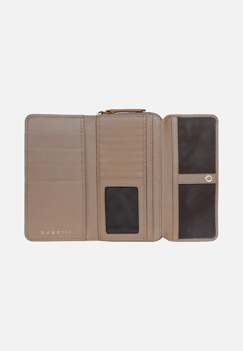 Emilia Ladies Long Wallet With Flap Sand - Portemonnaie