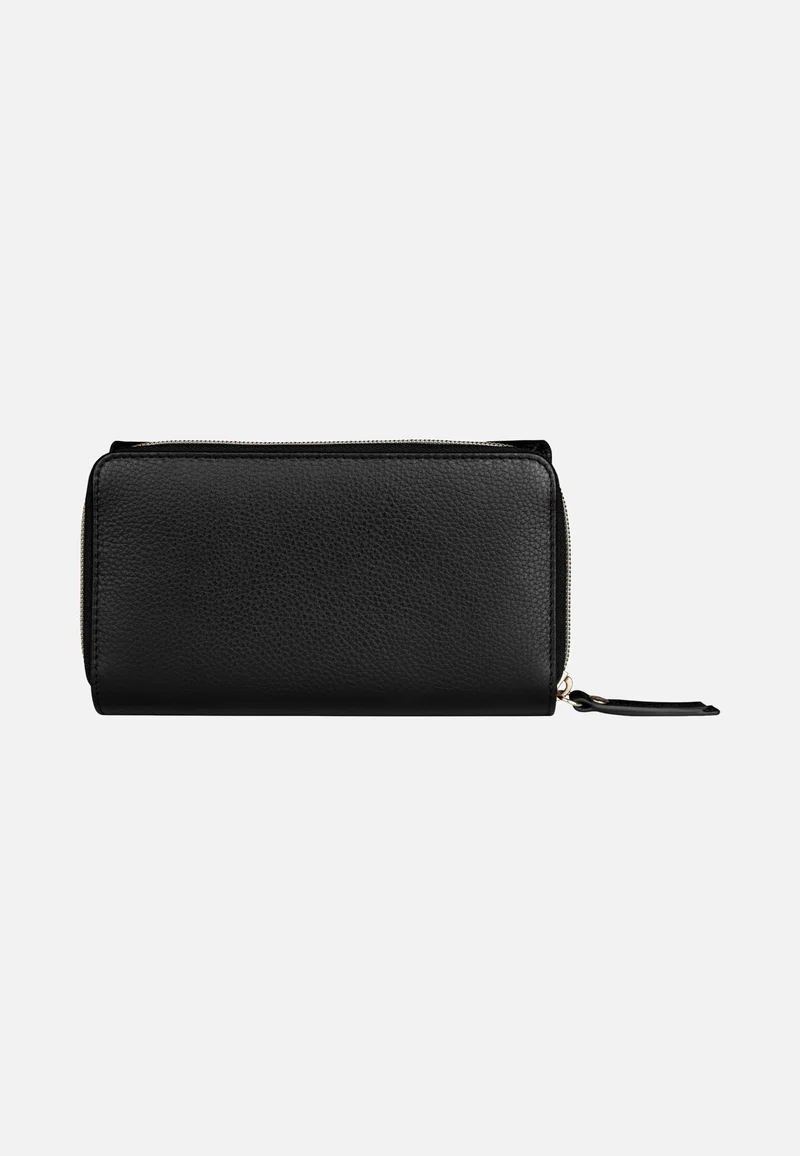 Emilia Ladies Long Wallet With Flap Black - Portemonnaie