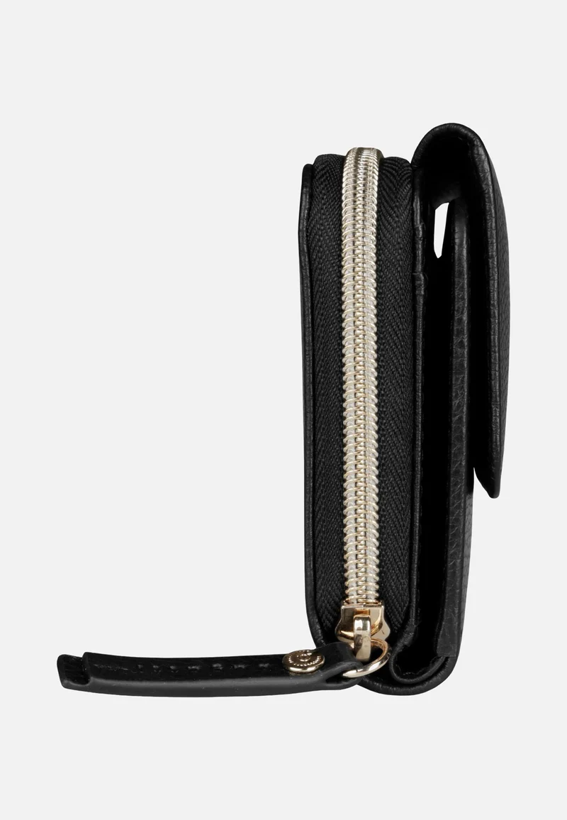 Emilia Ladies Long Wallet With Flap Black - Portemonnaie