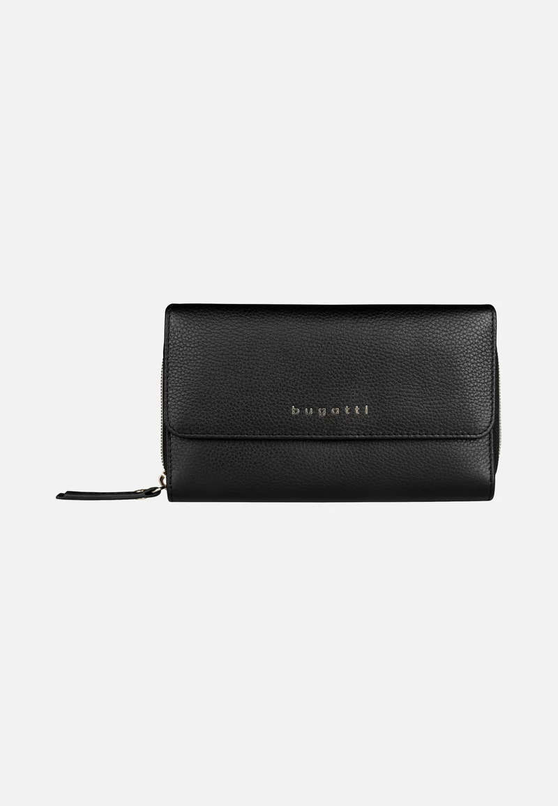 Emilia Ladies Long Wallet With Flap Black - Portemonnaie