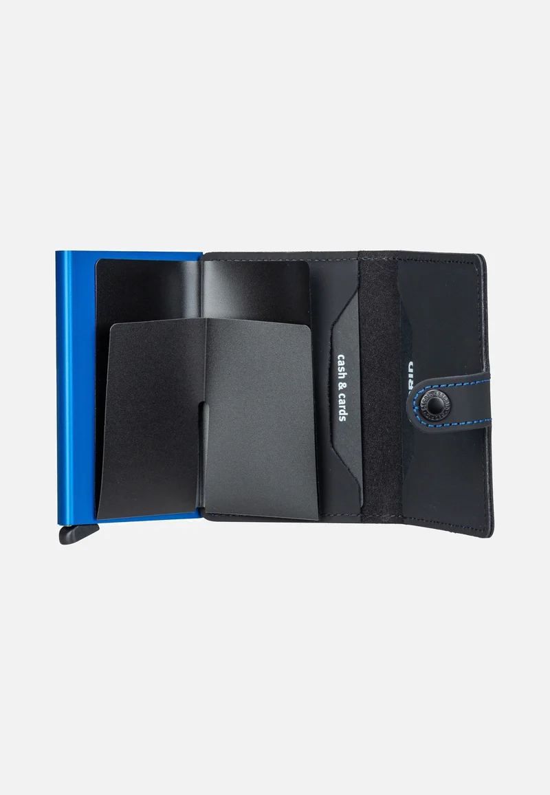 Miniwallet Matte Black & Blue - Portemonnaie