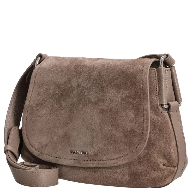 Coccinelle Rebekka Suede - Umhängetasche 27 cm (warm taupe)