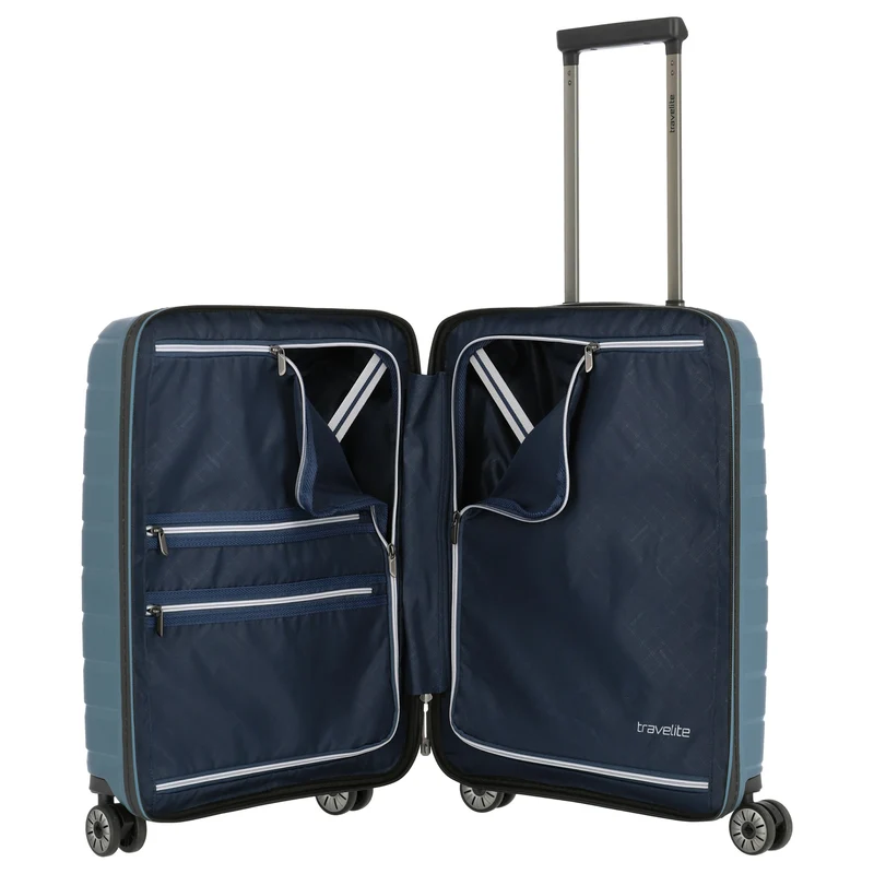 Travelite Air Base - 4-Rollen-Kabinentrolley mit Vortasche S 55 cm (iceblue)