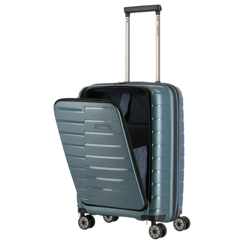 Travelite Air Base - 4-Rollen-Kabinentrolley mit Vortasche S 55 cm (iceblue)