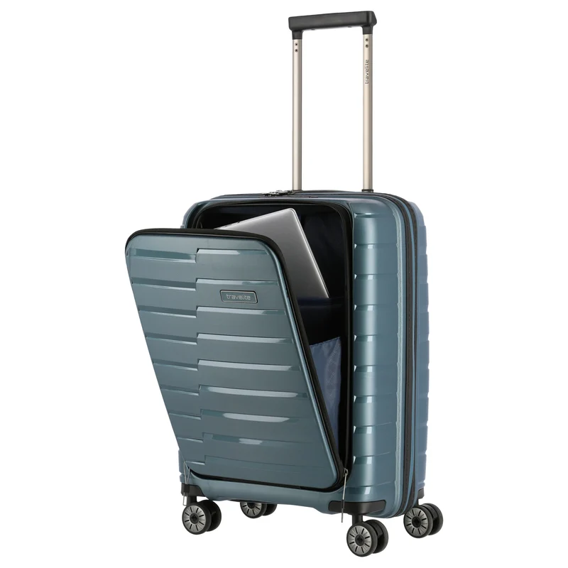 Travelite Air Base - 4-Rollen-Kabinentrolley mit Vortasche S 55 cm (iceblue)