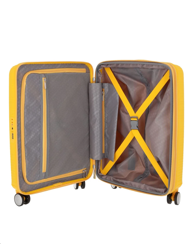 AMERICAN TOURISTER – Handgepäck - erweiterbarer Hartschalenkoffer 55cm SOUNDBOX
