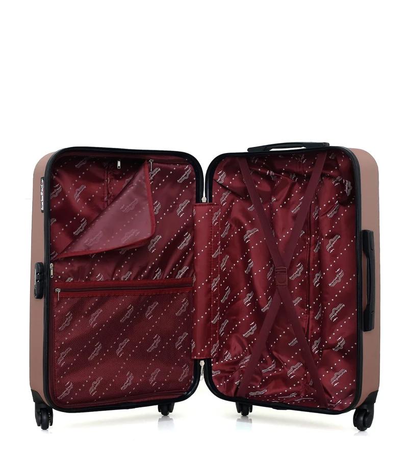 AMERICAN TRAVEL – 3er-Pack – Großer Koffer QUEENS, mittelgroßer Koffer QUEENS und Handgepäck XXS BUDAPEST