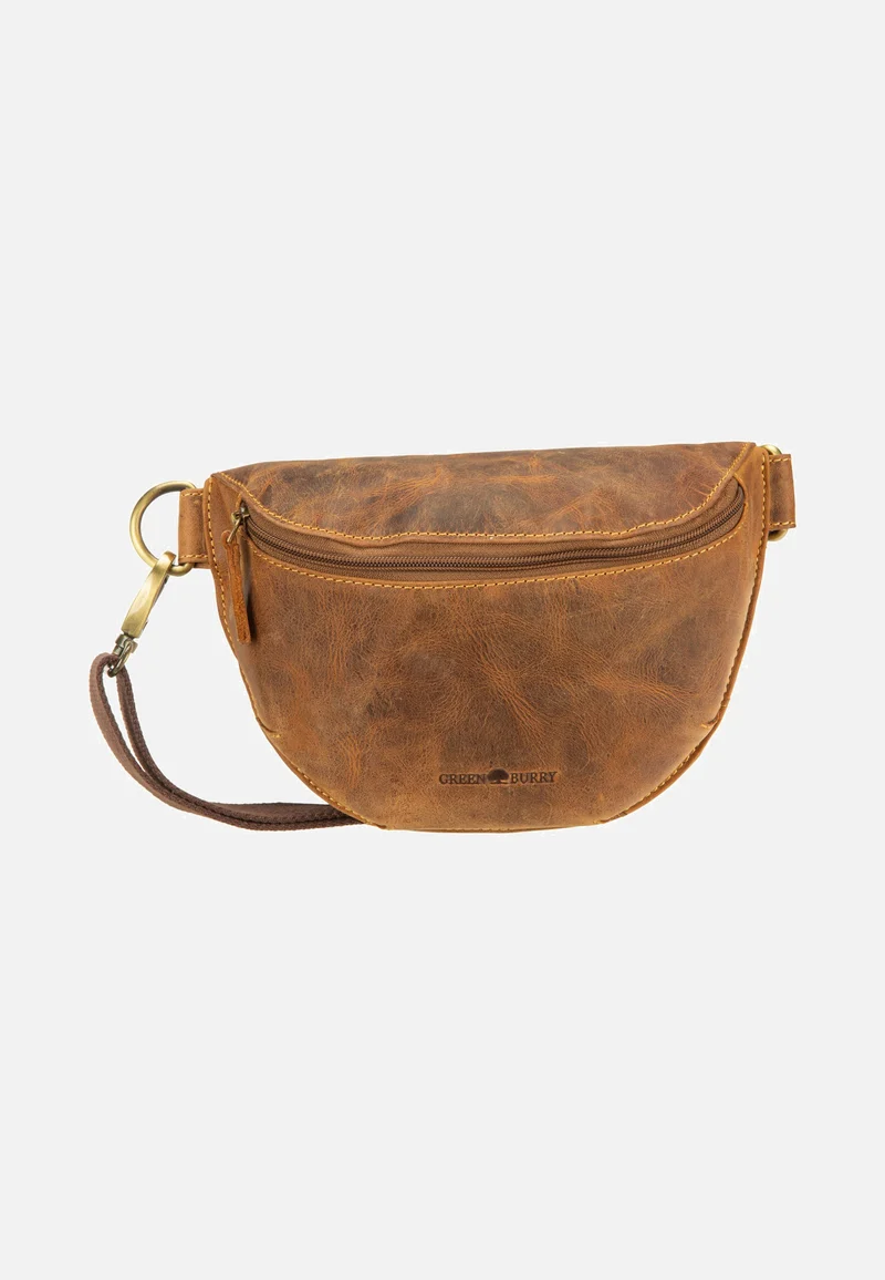Vintage Bauchtasche Leder Sattelbraun - Gürteltasche