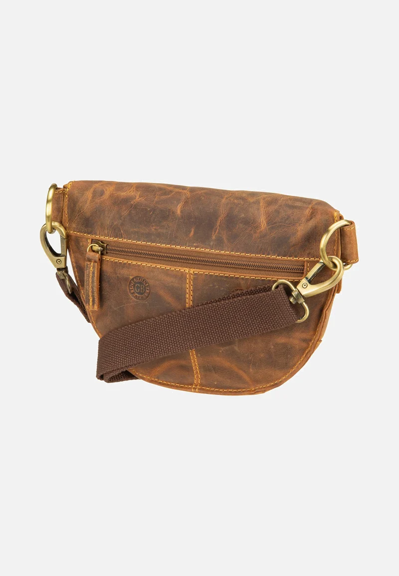 Vintage Bauchtasche Leder Sattelbraun - Gürteltasche