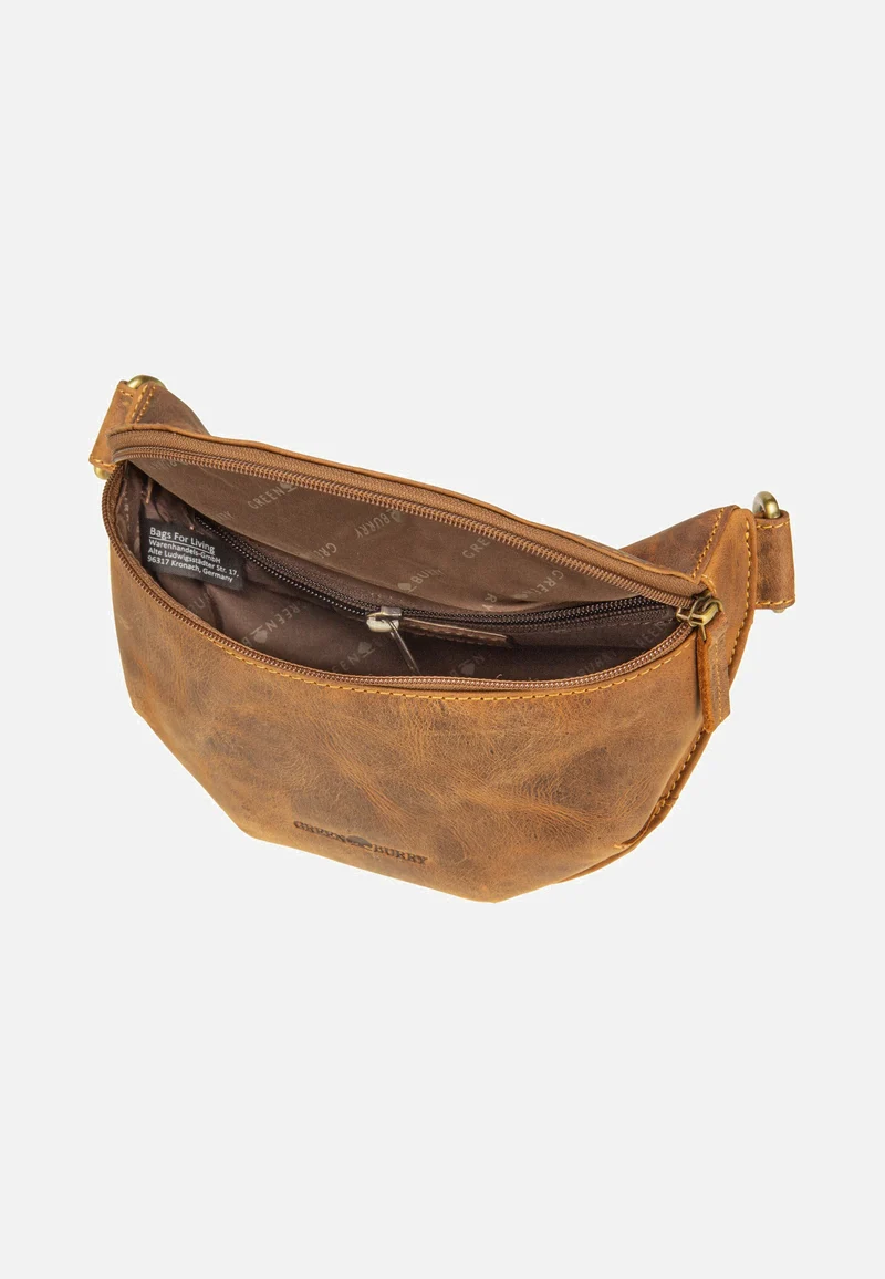 Vintage Bauchtasche Leder Sattelbraun - Gürteltasche
