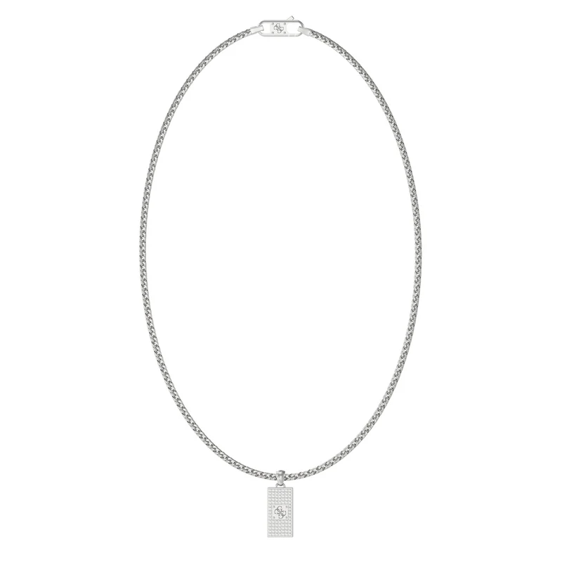 Guess 4G Frontiers Silver Necklace With Crystal JUMN06030JWSTT-U