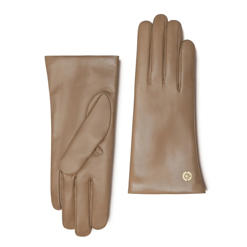 Isabel Bernard Honoré Eleanor Taupe Ziegenfell Leder Handschuhe IB67000-378-6.5
