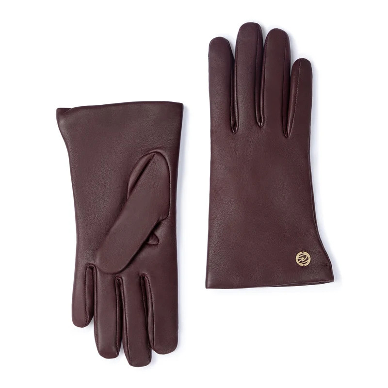 Isabel Bernard Honoré Eleanor dunkelbraune Lederhandschuhe aus Ziegenleder IB67000-331-8