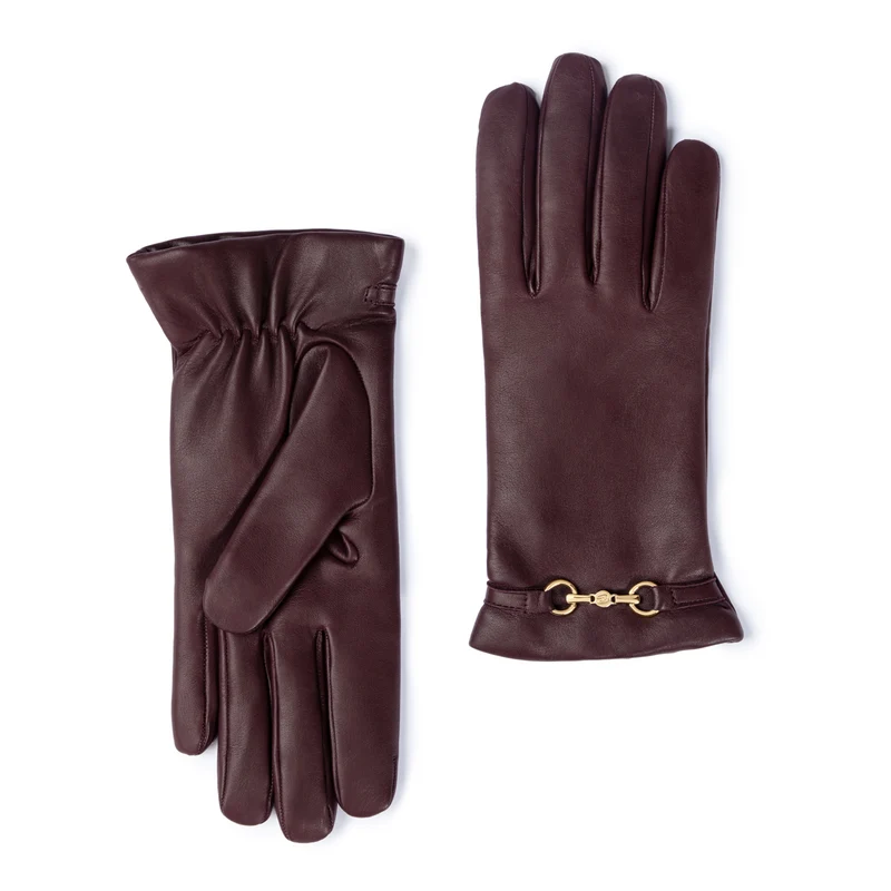 Isabel Bernard Honoré Marcelia bordeauxrote Lederhandschuhe aus Ziegenleder IB67001-352-6.5