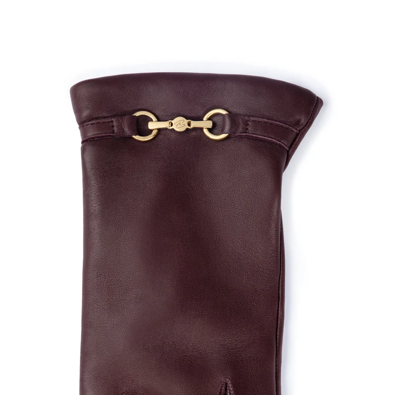 Isabel Bernard Honoré Marcelia bordeauxrote Lederhandschuhe aus Ziegenleder IB67001-352-6.5